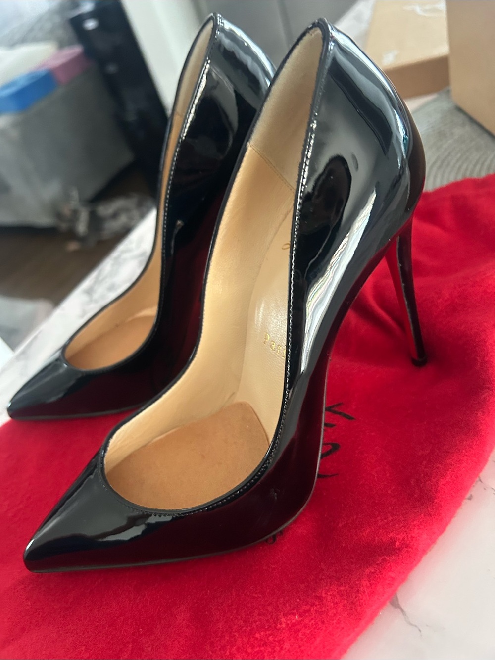 Christian Louboutin Red Dust Bag with Black Logo